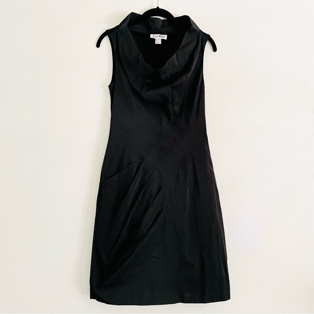 Joseph Ribkoff Dress 4 Black Cowl Neck Sleeveless Fitted Style 20448 Vintage